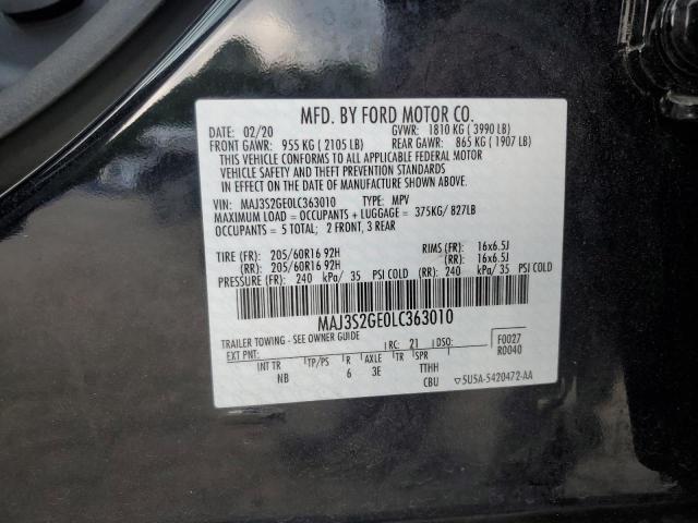 MAJ3S2GE0LC363010 - 2020 FORD ECOSPORT SE Қара фото 13