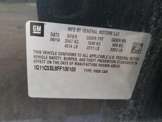 1G11C5SL8FF106100 - 2015 CHEVROLET MALIBU 1LT BLACK photo 12