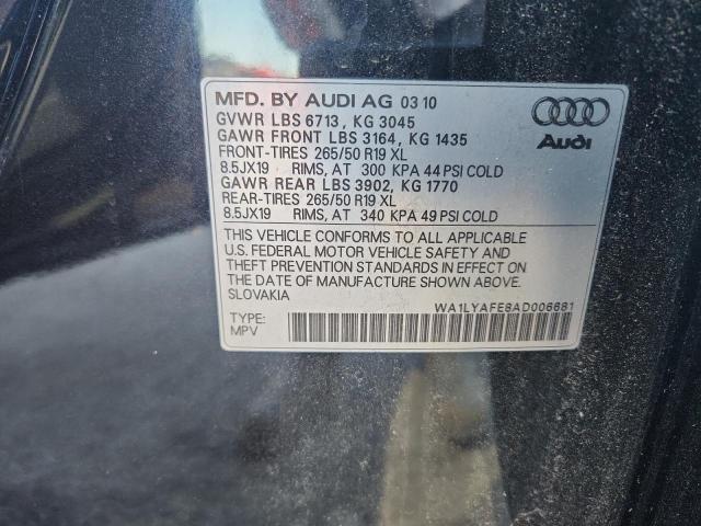 WA1LYAFE8AD006681 - 2010 AUDI Q7 PREMIUM PLUS Սև լուսանկար 13