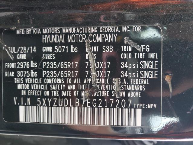 5XYZUDLB7EG217207 - 2014 HYUNDAI SANTA FE S შავი ფოტო 13