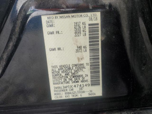 1N4AL3AP3JC474149 - 2018 NISSAN ALTIMA 2.5 黑色 照片 12