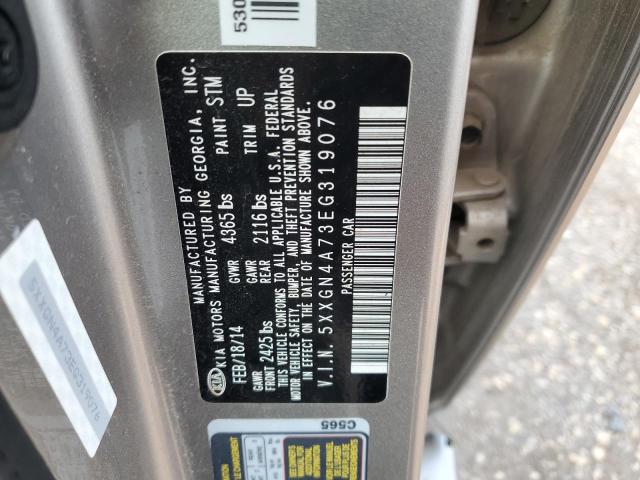 5XXGN4A73EG319076 - 2014 KIA OPTIMA EX 银色 照片 12