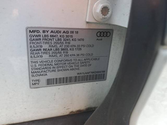WA1LAAF78KD004789 - 2019 AUDI Q7 PREMIUM PLUS WHITE photo 13