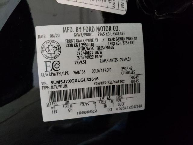 5LM5J7XCXLGL33516 - 2020 LINCOLN AVIATOR RESERVE BLACK photo 13