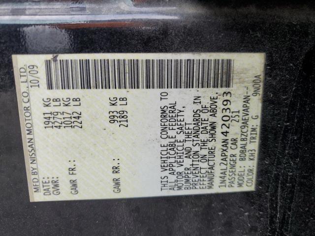 1N4AL2APXAN420393 - 2010 NISSAN ALTIMA BASE BLACK photo 13