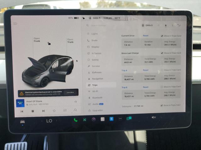 7SAYGDEFXNF337046 - 2022 TESLA MODEL Y Grafitowy zdjęcie 9