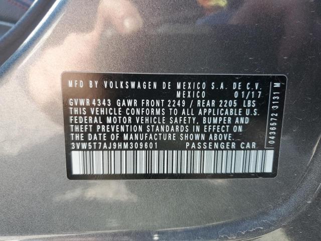 3VW5T7AJ9HM309601 - 2017 VOLKSWAGEN JETTA GLI GRAY photo 12