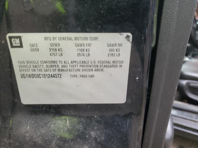 2G1WD58C181244372 - 2008 CHEVROLET IMPALA SUPER SPORT BLACK photo 12