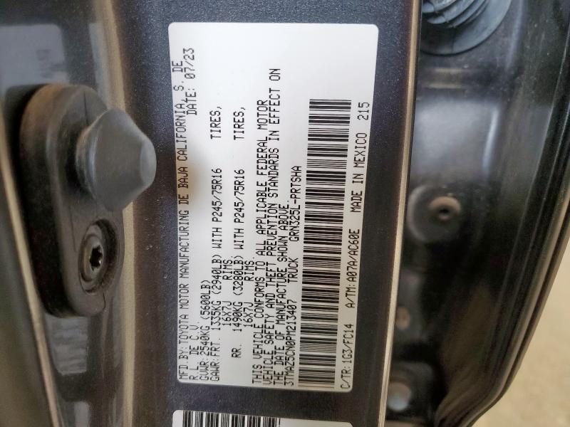 3TMAZ5CN0PM213407 - 2023 TOYOTA TACOMA DOUBLE CAB GRAY photo 13