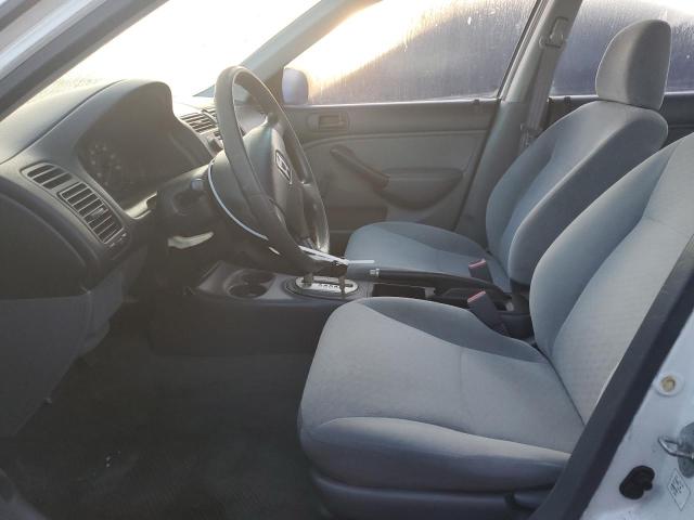 1HGES162X1L022619 - 2001 HONDA CIVIC DX WHITE photo 7