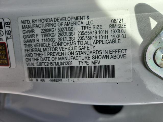 5J8TC2H57ML041358 - 2021 ACURA RDX TECHNOLOGY WHITE photo 13