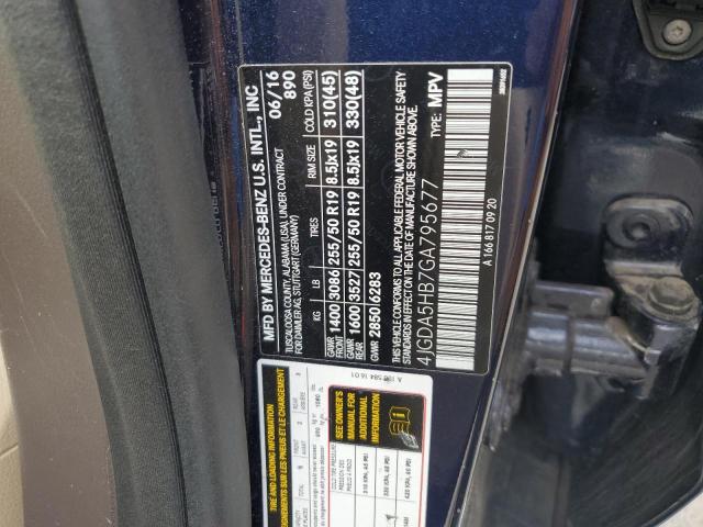 4JGDA5HB7GA795677 - 2016 MERCEDES-BENZ GLE 350 4MATIC BLUE photo 13