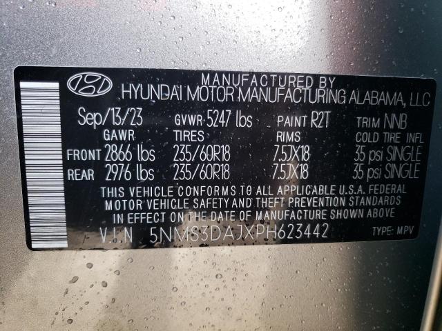 5NMS3DAJXPH623442 - 2023 HYUNDAI SANTA FE SEL PREMIUM SILVER photo 13