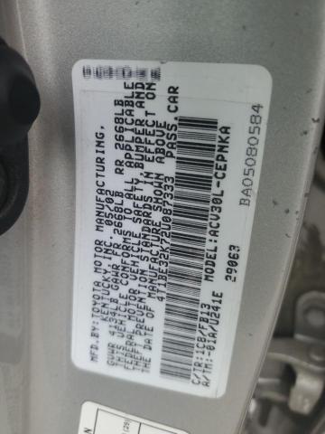 4T1BE32K72U087333 - 2002 TOYOTA CAMRY LE SILVER photo 12