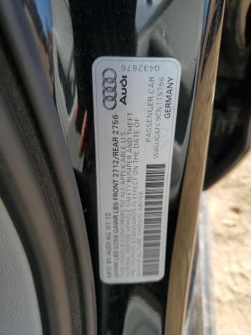 WAUJGAFC9CN115756 - 2012 AUDI A6 PRESTIGE შავი ფოტო 12