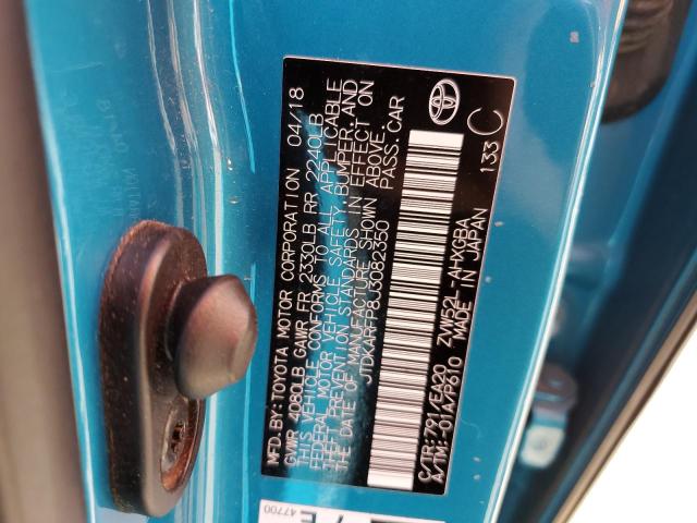 JTDKARFP8J3082350 - 2018 TOYOTA PRIUS PRIM ლურჯი ფოტო 12