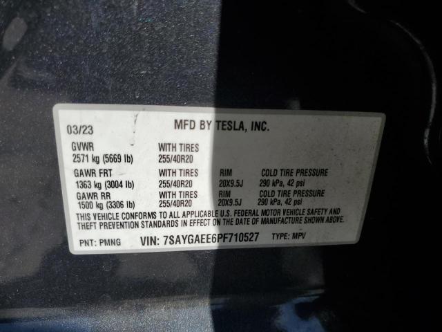 7SAYGAEE6PF710527 - 2023 TESLA MODEL Y Մոխրագույն լուսանկար 13