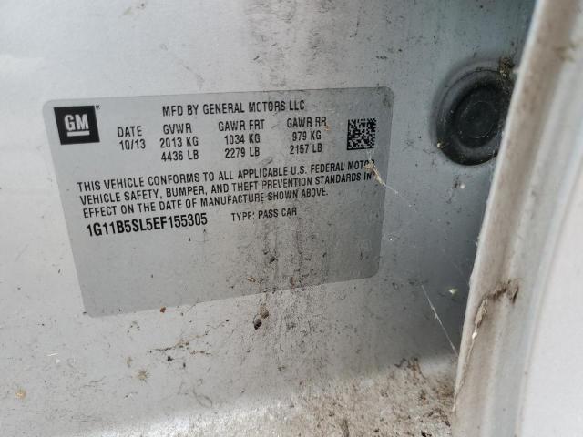 1G11B5SL5EF155305 - 2014 CHEVROLET MALIBU LS SILVER photo 12