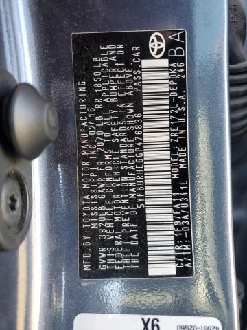 5YFBURHE6GP476836 - 2016 TOYOTA COROLLA L Մոխրագույն լուսանկար 13