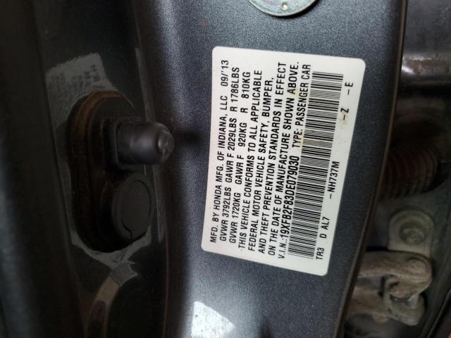 19XFB2F83DE079030 - 2013 HONDA CIVIC EX GRAY photo 12