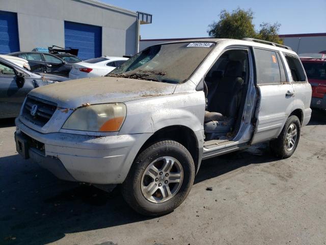 2HKYF18794H621917 - 2004 HONDA PILOT EXL SILVER photo 1