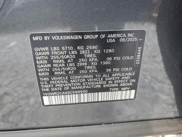 1V2WR2CA9SC566500 - 2025 VOLKSWAGEN ATLAS SE Մոխրագույն լուսանկար 13
