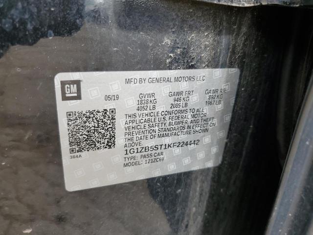 1G1ZB5ST1KF224442 - 2019 CHEVROLET MALIBU LS Qara foto 12