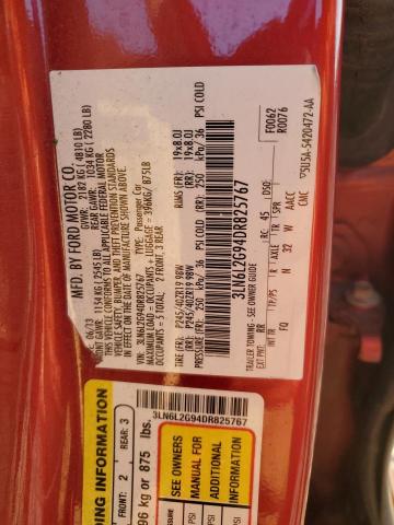 3LN6L2G94DR825767 - 2013 LINCOLN MKZ RED photo 12