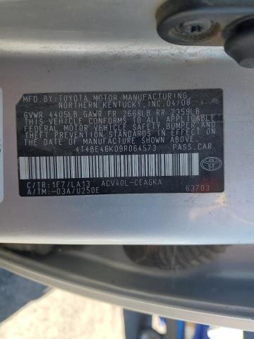 4T4BE46K09R064573 - 2009 TOYOTA CAMRY BASE SILVER photo 12