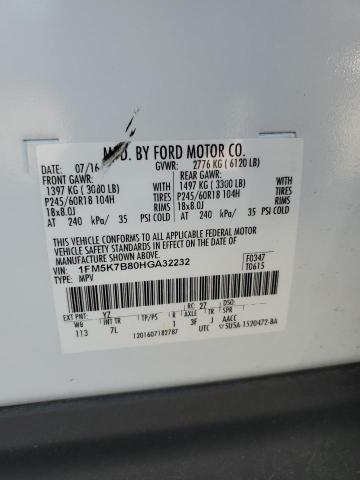 1FM5K7B80HGA32232 - 2017 FORD EXPLORER 白色 照片 13