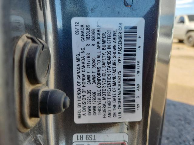 2HGFG4A57CH708125 - 2012 HONDA CIVIC SI GRAY photo 13