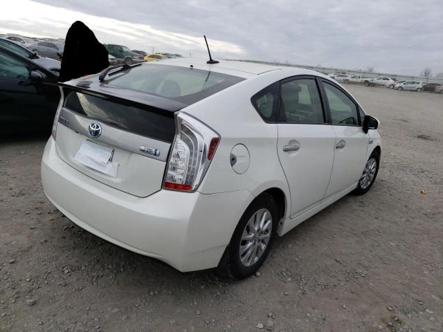 JTDKN3DP2E3057597 - 2014 TOYOTA PRIUS PLUG WHITE photo 3