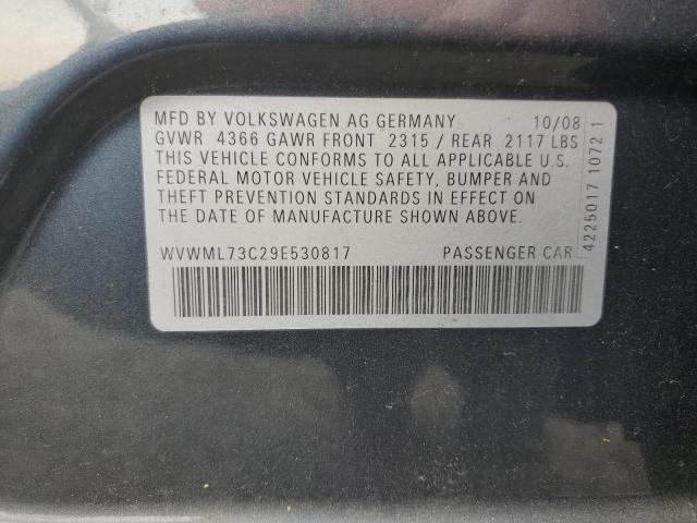 WVWML73C29E530817 - 2009 VOLKSWAGEN CC SPORT Серый фото 12