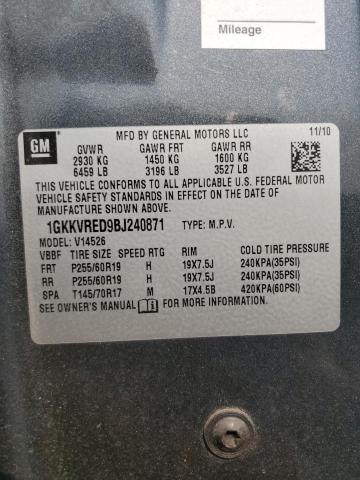 1GKKVRED9BJ240871 - 2011 GMC ACADIA SLT-1 CHARCOAL photo 13