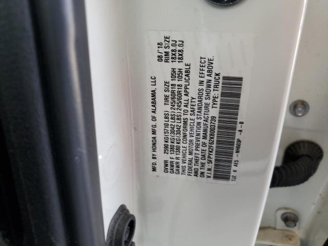 5FPYK2F62KB003739 - 2019 HONDA RIDGELINE RTL Ağ foto 12