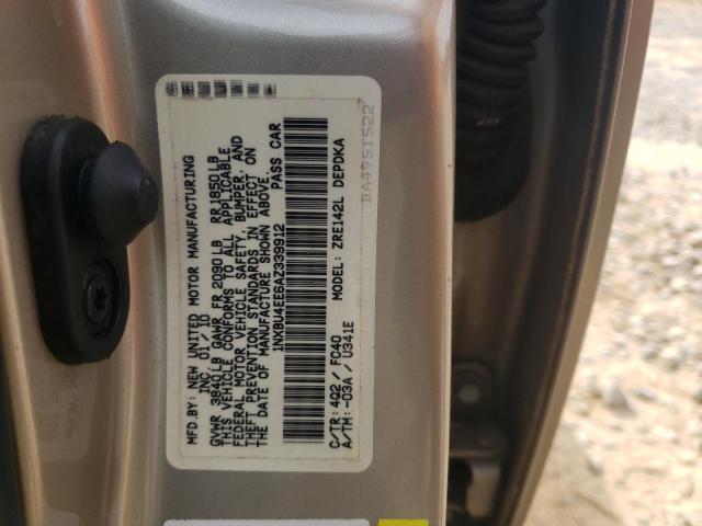 1NXBU4EE6AZ339912 - 2010 TOYOTA COROLLA BASE Dorado foto 13