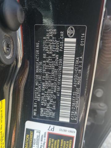 4T1BF1FK4GU266299 - 2016 TOYOTA CAMRY LE BLACK photo 12