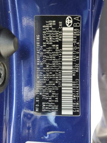 5YFBURHE3FP211435 - 2015 TOYOTA COROLLA L BLUE photo 12