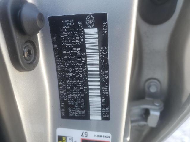 4T1F11BK6PU076655 - 2023 TOYOTA CAMRY XLE فضي صورة 12