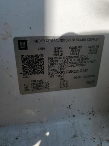 2GC2KREG8K1212147 - 2019 CHEVROLET SILVERADO K2500 HEAVY DUTY WHITE photo 12