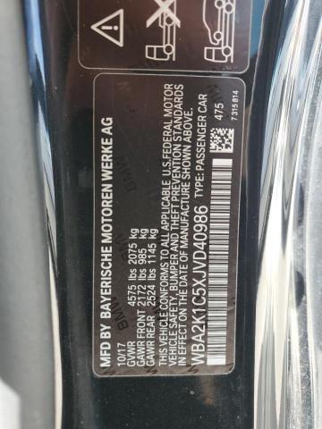 WBA2K1C5XJVD40986 - 2018 BMW 230XI BLACK photo 12