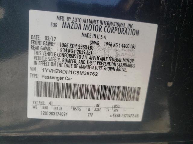 1YVHZ8DH1C5M38762 - 2012 MAZDA 6 I GRAY photo 12