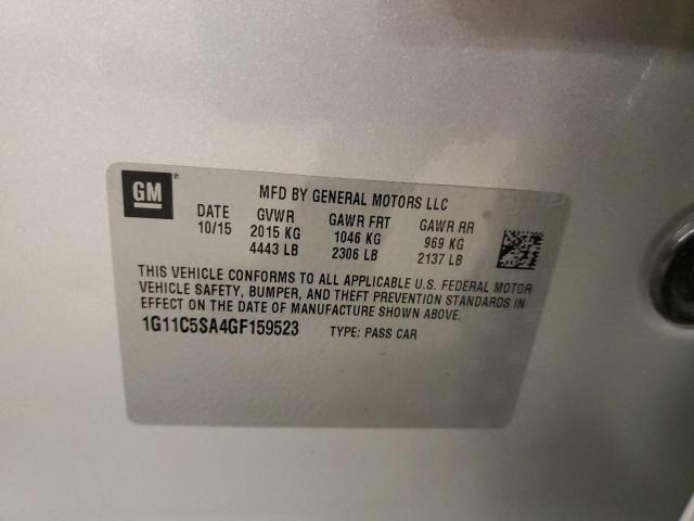 1G11C5SA4GF159523 - 2016 CHEVROLET MALIBU LIM LT 银色 照片 12