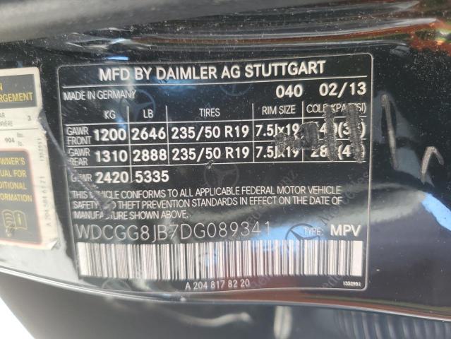 WDCGG8JB7DG089341 - 2013 MERCEDES-BENZ GLK 350 4MATIC BLACK photo 13