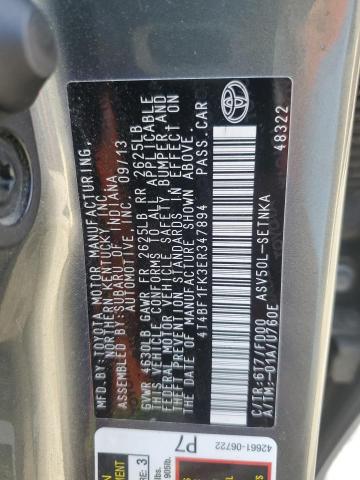 4T4BF1FK3ER347894 - 2014 TOYOTA CAMRY L GRAY photo 12