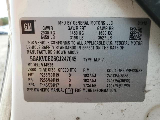 5GAKVCED6CJ247045 - 2012 BUICK ENCLAVE BEIGE photo 14