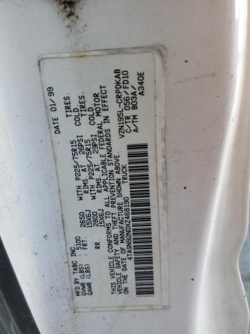 4TASN92N0XZ468190 - 1999 TOYOTA TACOMA XTRACAB PRERUNNER თეთრი ფოტო 12