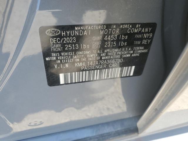 KMHL14JA7RA366730 - 2024 HYUNDAI SONATA SEL GRAY photo 12