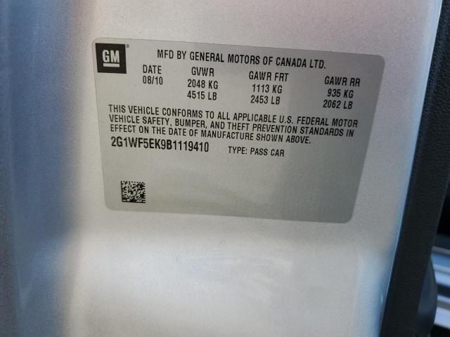 2G1WF5EK9B1119410 - 2011 CHEVROLET IMPALA LS Gümüş foto 12