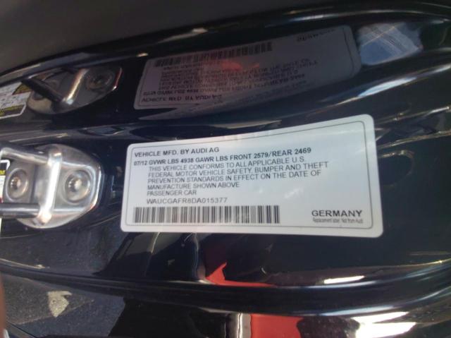 WAUCGAFR8DA015377 - 2013 AUDI S5 PREMIUM PLUS Սև լուսանկար 10